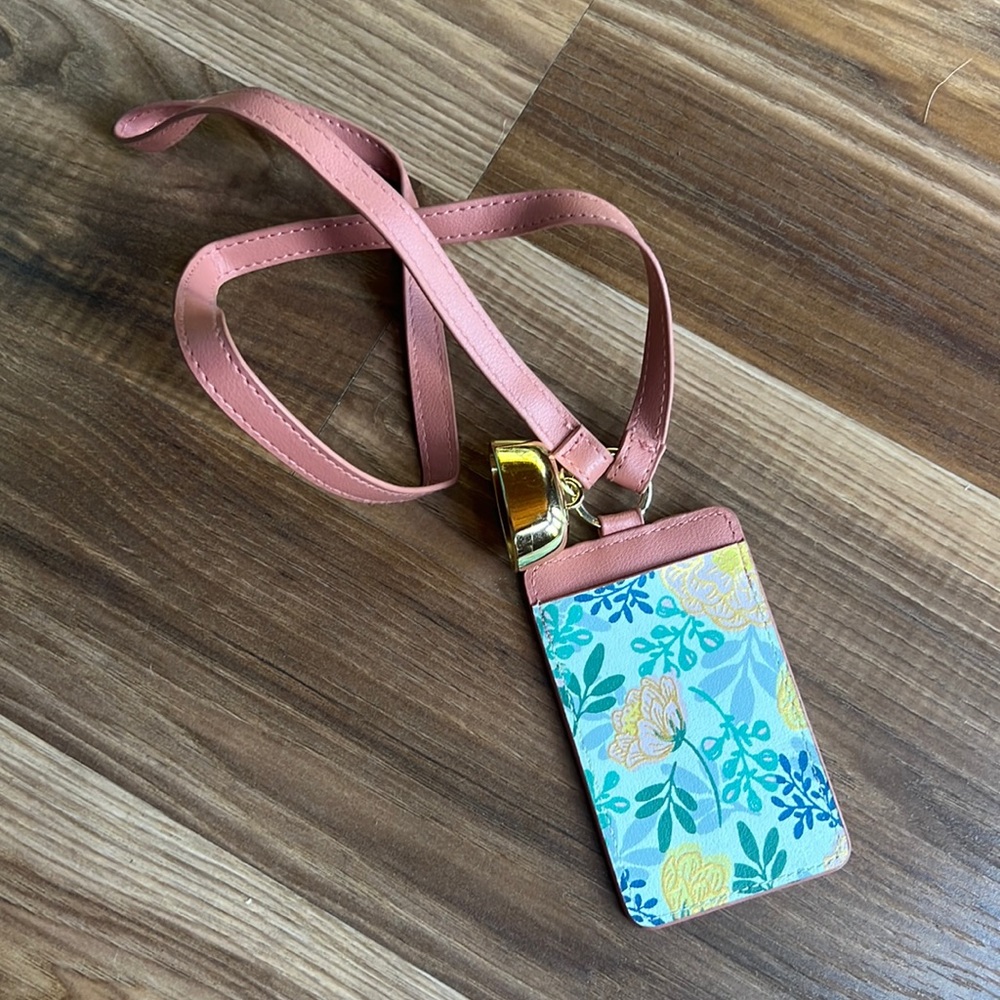 Bath and body lanyard cardholder with hand sanitizer holder